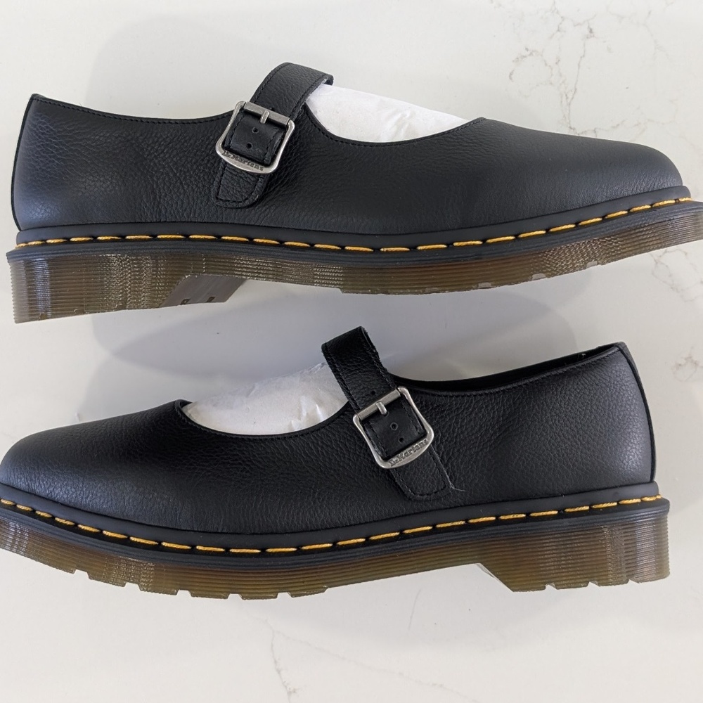 Dr. Martens Elphie Virginia Leather Mary Jane Shoes Women’s US 10 EU 42 Black - Picture 4 of 14